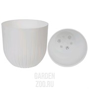 Горшок Альфа 4л белый с вкладышем - фото 25628