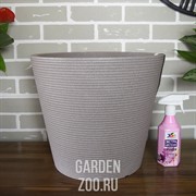 Кашпо Тауп-Гранит 40см серо-коричневый трапеция - фото 25801