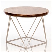 Стол журнальный Лофт белый металл и дерево 66-118 - фото 25844