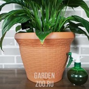Горшок Плетение 15 л с поддоном коричневый - фото 25867