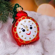Игрушка ёлочная Часы 6,1см ручная работа - фото 25996