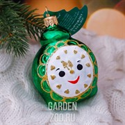 Игрушка ёлочная Часы 6,1см ручная работа - фото 25999