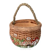 Кашпо Корзинка плетень 14*10,5см 1л - фото 26137