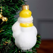 Игрушка ёлочная Снеговик с метлой 11см - фото 26229