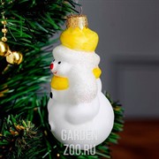 Игрушка ёлочная Снеговик с метлой 11см - фото 26230