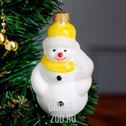 Игрушка ёлочная Снеговик с метлой 11см - фото 26231