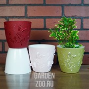 Горшок Дуня 11,4*10,5 0,7л оливковый - фото 26233