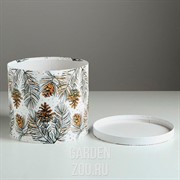 Коробка круглая С Новым Годом 19,5*22 см - фото 26257