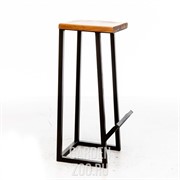 Стул барный кованый Лофт с сиденьем тёмная сосна 66-309-TS - фото 26367