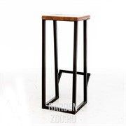 Стул барный кованый Лофт с сиденьем тёмная сосна 66-309-TS - фото 26368