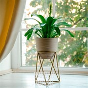 Подставка на подоконник Лофт на 1 цветок металл золотая 66-602-G - фото 26400