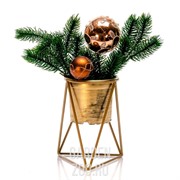 Подставка на подоконник Лофт на 1 цветок металл золотая 66-602-G - фото 26402