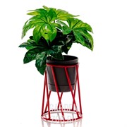 Подставка на 1 цветок Лофт на подоконник красная металл 66-605-Red - фото 26405