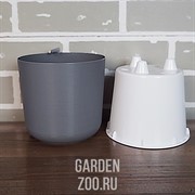 Горшок Лион 1,9л серый муссон-белый с вкладышем - фото 26537