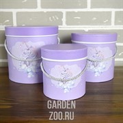 Коробка Цилиндр 1 Единорог на сиреневом - фото 26956