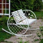 Кресло качалка белое дерево 881-37R - фото 27037