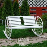 Кресло качалка белое дерево 881-37R - фото 27039