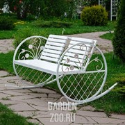 Кресло качалка белое дерево 881-37R - фото 27041