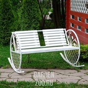 Кресло качалка белое дерево 881-37R - фото 27042