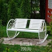 Кресло качалка белое дерево 881-37R - фото 27043