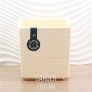 Горшок Квадро 3,3л ванильный с вкладкой - фото 27116