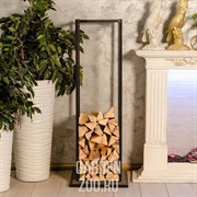 Дровница Лофт металлическая с деревом узкая высокая 66-905 - фото 27198