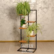 Этажерка Лофт с пятью полками металл и дерево 66-711 - фото 27221