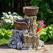 Фонтан садовый с двумя корзинами на камне U08969 - фото 27234