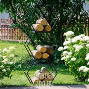 Дровница металл для дачи и дома Лофт Соты 66-916 - фото 27256