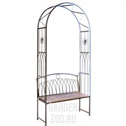 Арка беседка со скамейкой кованая высота 2,5м 863-23R - фото 27375