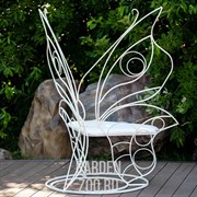 Диван кованый белый с мягким сиденьем Бабочка 941-14 - фото 27433