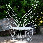 Диван кованый белый с мягким сиденьем Бабочка 941-14 - фото 27434