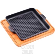Сковорода гриль чугунная с подставкой 180*180*25 - фото 27448