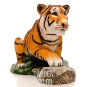 Фигура садовая Тигренок на камне стеклопластик U08923 - фото 27483
