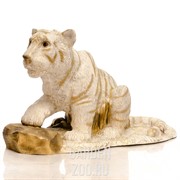 Фигура садовая Тигренок на камне стеклопластик U08923 - фото 27489