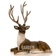 Фигура Олень с рогами лежит для сада и интерьера U08936 - фото 27503