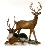 Фигура Олень с рогами лежит для сада и интерьера U08936 - фото 27506