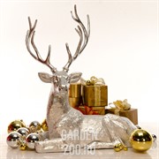 Фигура Олень с рогами лежит для сада и интерьера U08936 - фото 27508