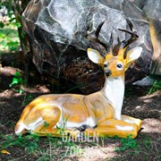 Фигура садовая Олень лежит стеклопластик высота 50см F01213 - фото 27772