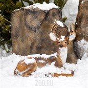 Фигура садовая Олень лежит стеклопластик высота 50см F01213 - фото 27773