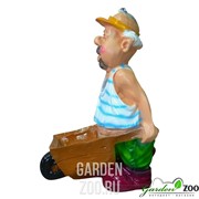 Фигура садовая Зять с тачкой полистоун F03074 - фото 28266