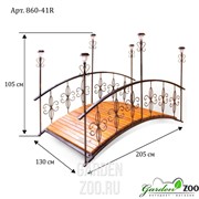 Мостик с фонарями дерево 860-41R - фото 28310