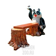 Скамейка Панда с фонарем - фото 28400