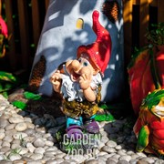 Фигура Гном садовый весельчак полистоун высота 60см F03098 - фото 28426