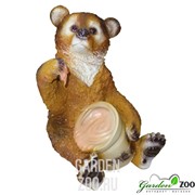 Фигура садовая Медведь с бочонком мёда полистоун F01214 - фото 28430