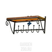 Вешалка кованая с деревянной полкой 913-66 - фото 28734