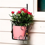 Кронштейн садовый для 1 горшка 19см настенный металл 51-276 - фото 29489