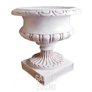Вазон античный для сада белый с патиной диаметр 60см U07931-WP - фото 29514