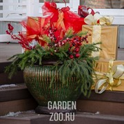 Вазон ребристый под бронзу US07959 - фото 29853