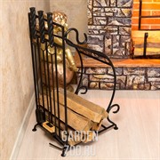 Дровница с аксессуарами для камина кованая 500-49 - фото 30845